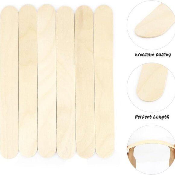 200 Count Jumbo Popsicle Sticks 6" Craft School Art Supplies Wooden Ice Cream - Picture 8 of 11